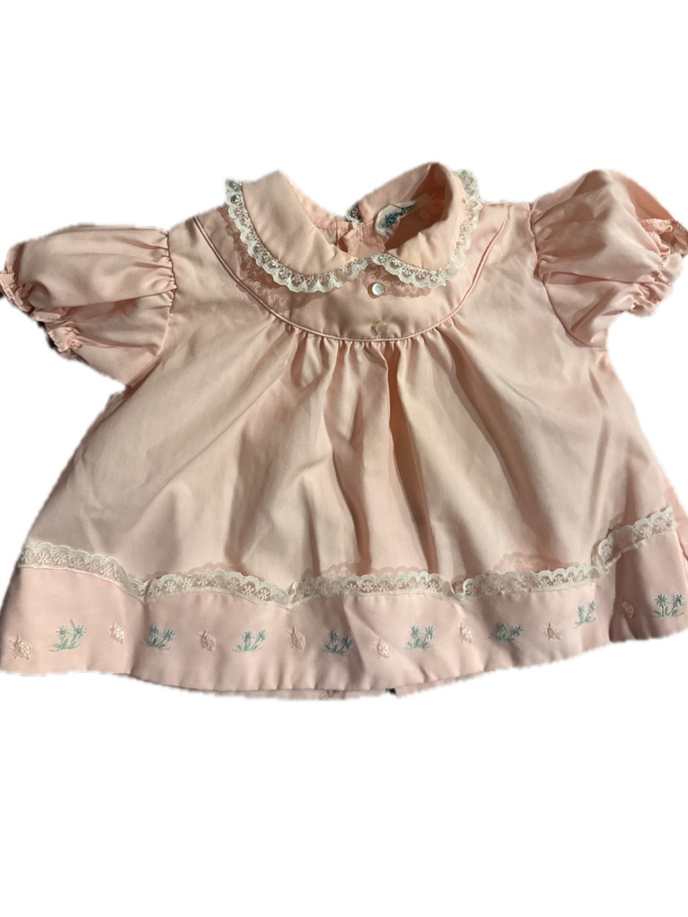 Delicate Pink Lace-Trim Baby Girl Blouse